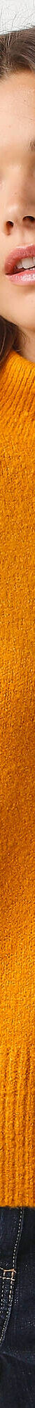 Pull loose col montant, manches larges (jaune) Pull loose col montant, manches larges (jaune)